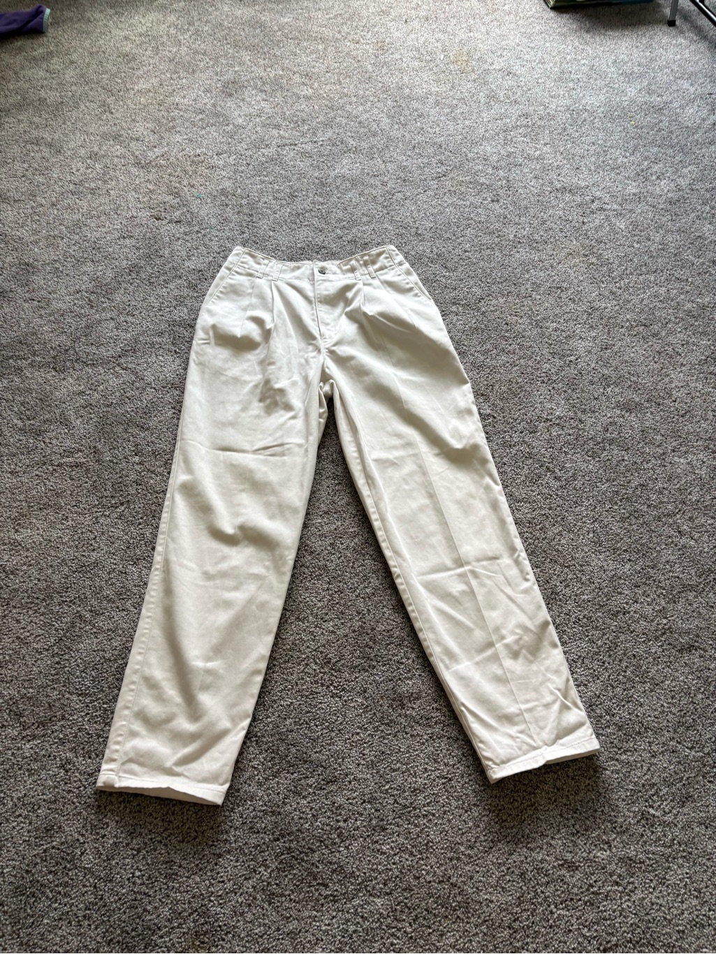 Hunt Club Women's Cream Straight-Leg Pants 100% Cotton